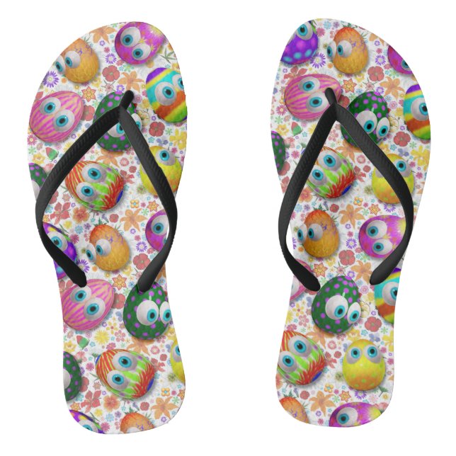 Tongs Cute and Funny Easter Eggs Cartoon (Semelle)