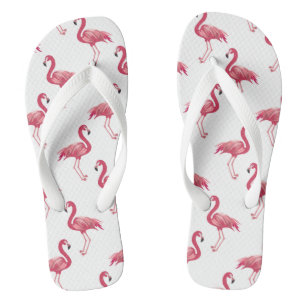 Tongs Cute Beach rose flamingo motif