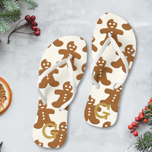 Tongs Cute Gingerbread Homme Cookie Motif Festive