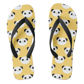Tongs Cute Kawaii Blushing Panda Face Motif