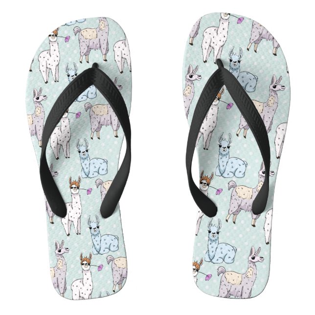 Tongs Cute Llama Motif Pois (Semelle)