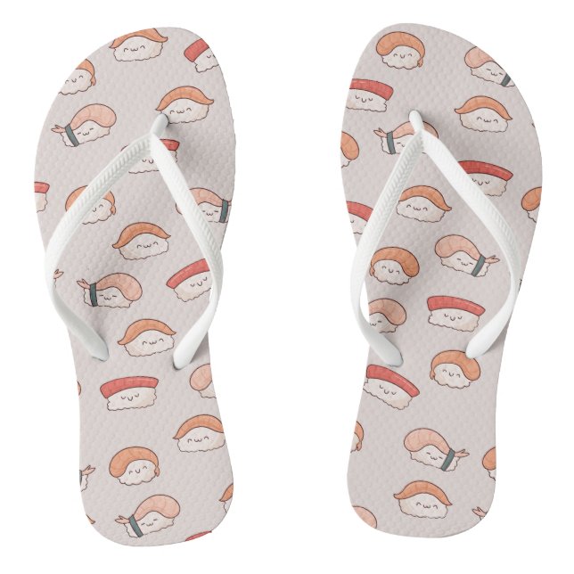 Tongs Cute Nigiri Sushi Motif sans couture (Semelle)