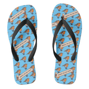 Tongs Cute Robin Rockin' Flip Flops Motif rétro