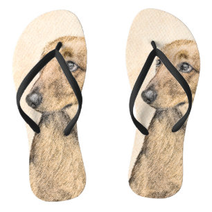 Tongs Dachshund (Longhaerien) Peinture - Art Chien origi