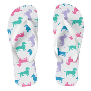 Tongs Dachshunds couleur pastel