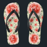 Tongs de femmes avec grandes roses rouges sur fond<br><div class="desc">Tongs pour FEMMES ou HOMMES avec un design personnalisé d'une grande rose rouge sur fond vert citron à pois blancs - changez la couleur de fond si vous n'aimez pas le vert. Parfait pour la tenue de fête du derby de KY ! Nous avons une chemise, une cravate, un bandeau,...</div>