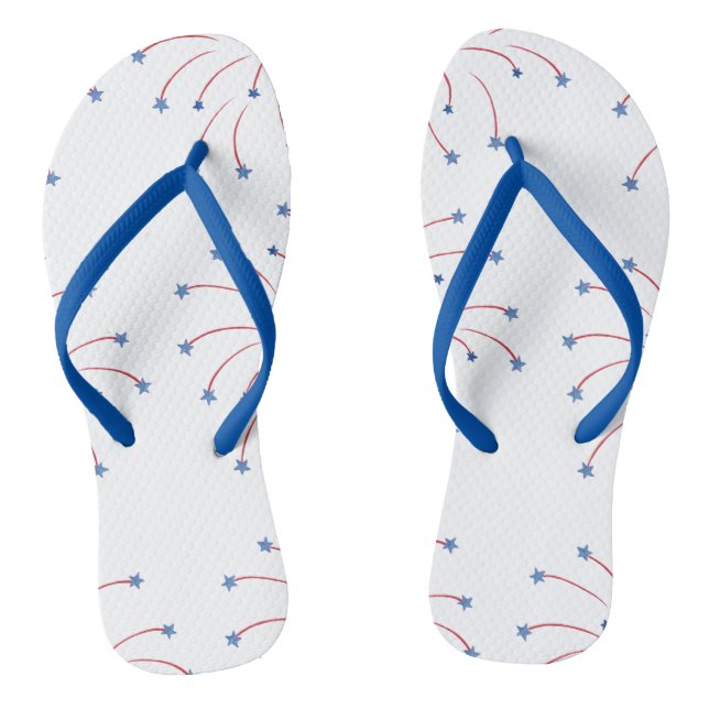 Tongs de fête Rouge Blanc Bleu avec Feu d'Artifice (Semelle)