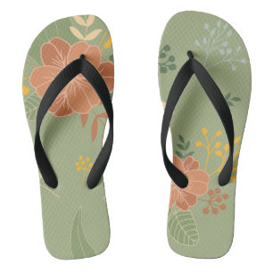 tongs de fleur d'orange vert