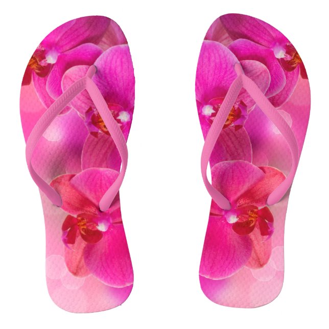 Tongs de fleurs d'orchidée rose (Semelle)
