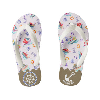 Tongs de mer blanche nautique pour enfants
