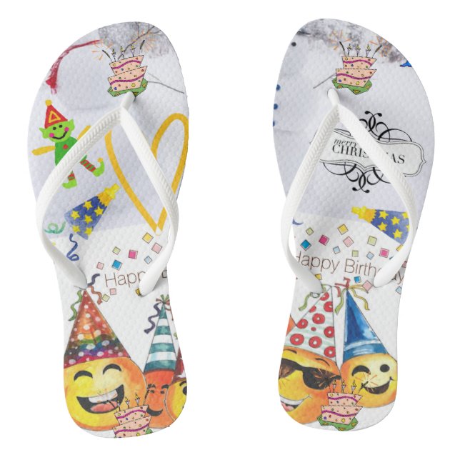 Tongs de Noël Joyeux Anniversaire (Semelle)