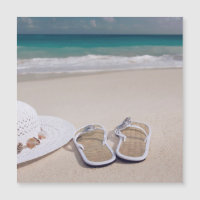 Tongs de plage ,Carte magnétique océan
