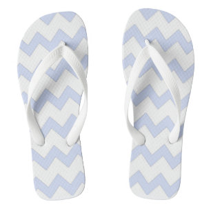 Tongs Décor bleu marine zigzag chevron design pastel ble