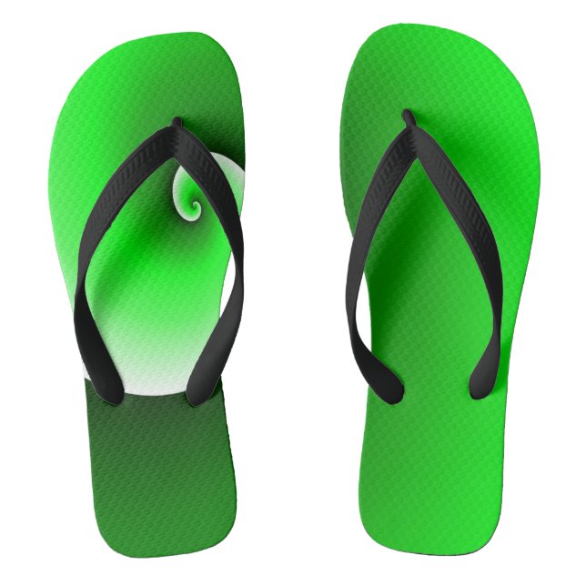 Tongs Dégradé en spirale vert blanc (Semelle)