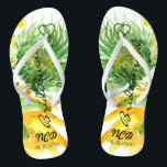 Tongs Délicate Sunflowers Bridesmaid Favoriser Monogramm<br><div class="desc">Vous aimerez cette belle aquarelle peinte à la main de tournesols. Idéal pour vos lieux de mariage.</div>