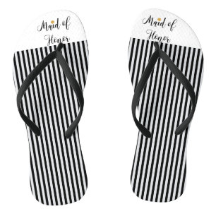 Tongs Demoiselle d'honneur sandales à rayures noires et 