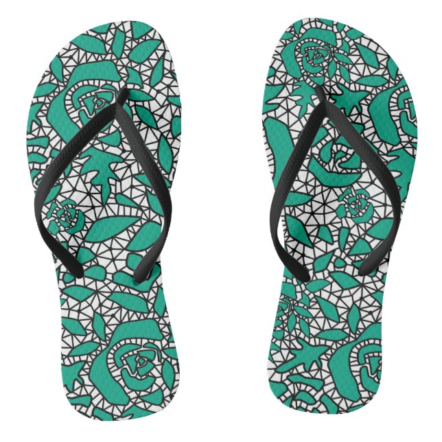 Tongs Dentelle sans couture roses romantique rétro vinta (Semelle)