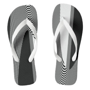 Tongs Design D'Art Op Noir Et Blanc, Flip Flops