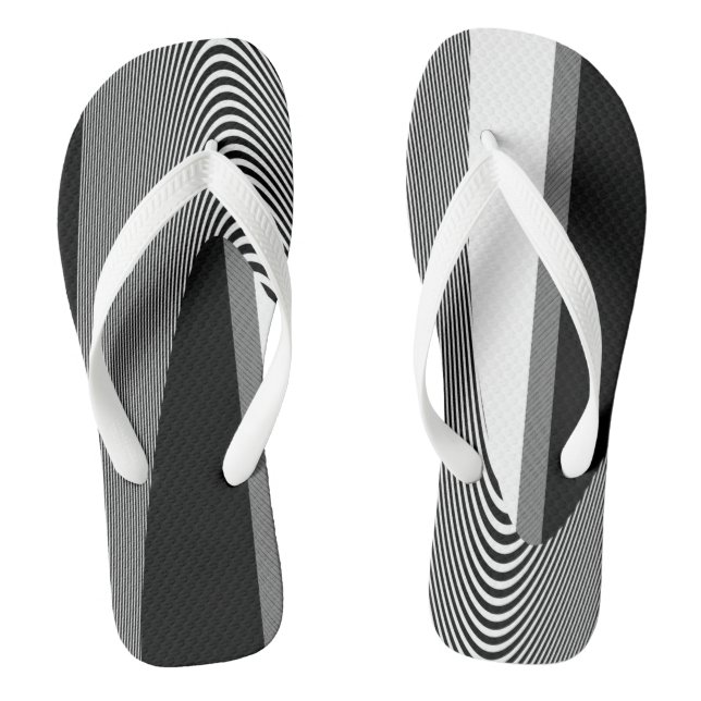 Tongs Design D'Art Op Noir Et Blanc, Flip Flops (Semelle)