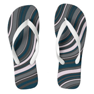 Tongs Design moderne Unsex Rustic Blue & Grey