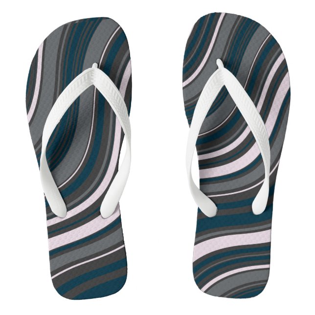 Tongs Design moderne Unsex Rustic Blue & Grey (Semelle)