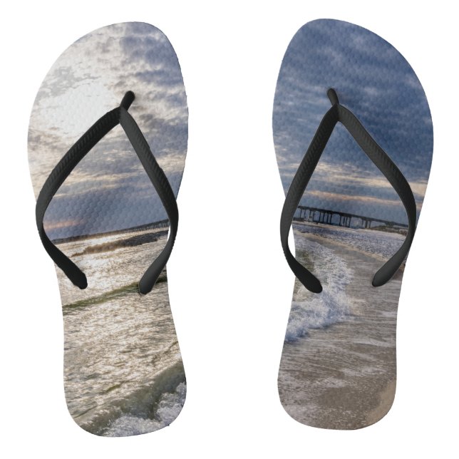 Tongs Destin Florida Soirée Vagues Flip Flops (Semelle)