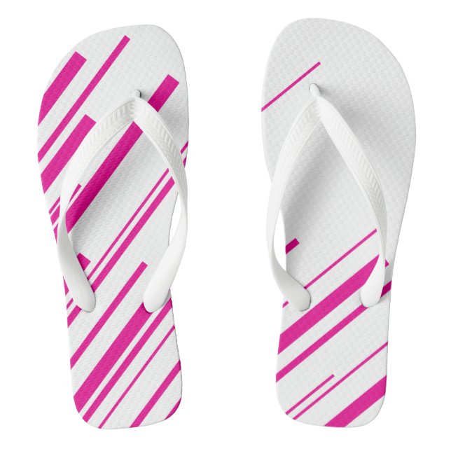 Tongs Diagonales en Magenta et Blanc (Semelle)