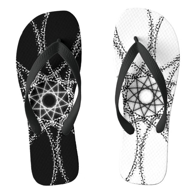Tongs Double Fractale - Noir & Blanc (Semelle)