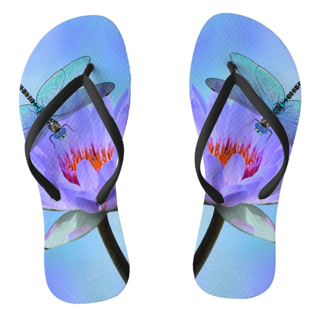 Tongs Dragonfly on Water Lily Flip Flops (Semelle)