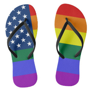 Tongs Drapeau américain LGBT Pride avec étoiles
