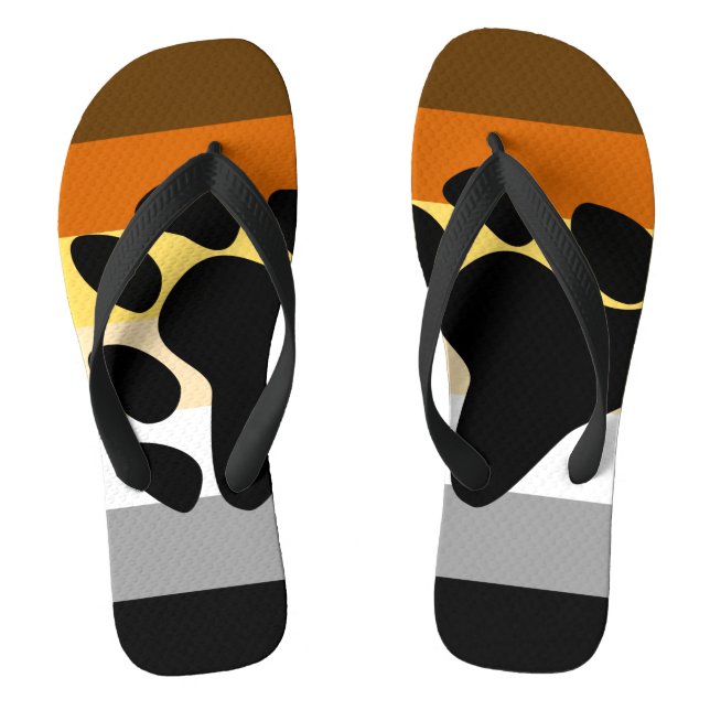 Tongs Drapeau de fierté de l'ours avec patte (Semelle)