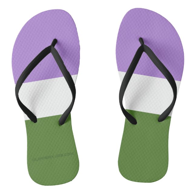 Tongs Drapeau de fierté genderqueer de SlipperyJoe lavan (Semelle)