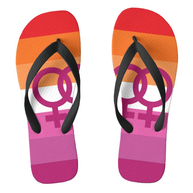 Tongs Drapeau de fierté lesbienne WLW (Semelle)