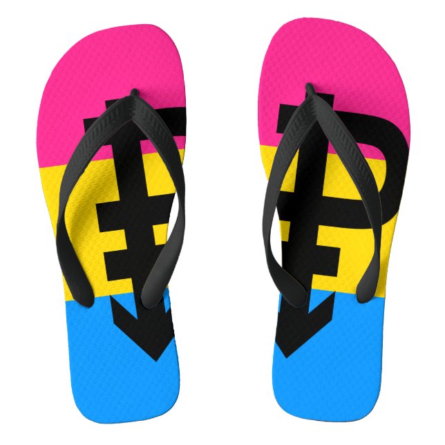Tongs Drapeau de fierté pansexuelle (Semelle)