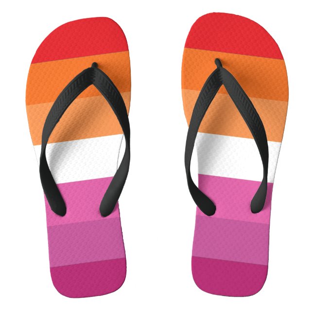 Tongs Drapeau de la fierté lesbienne (Semelle)