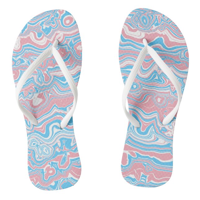 Tongs Drapeau de la Trans Pride Trippy Boho Super Wavy (Semelle)