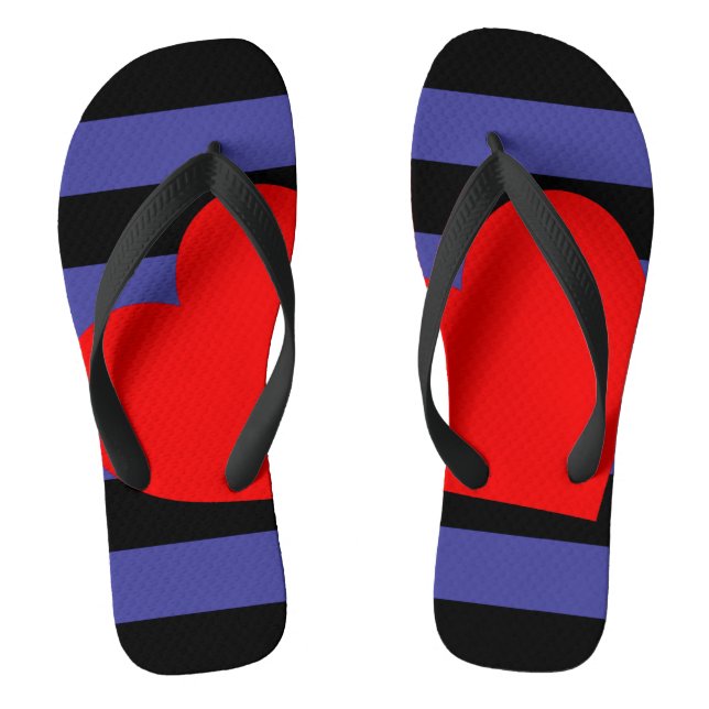 Tongs Drapeau et cœur de fierté en cuir (Semelle)