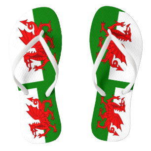 Tongs Drapeau gallois dragon rouge gallois