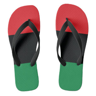 Tongs Drapeau rouge, noir et vert