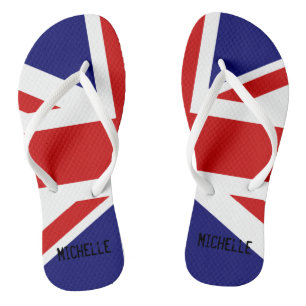 Tongs Drapeau Union Jack britannique avec son nom