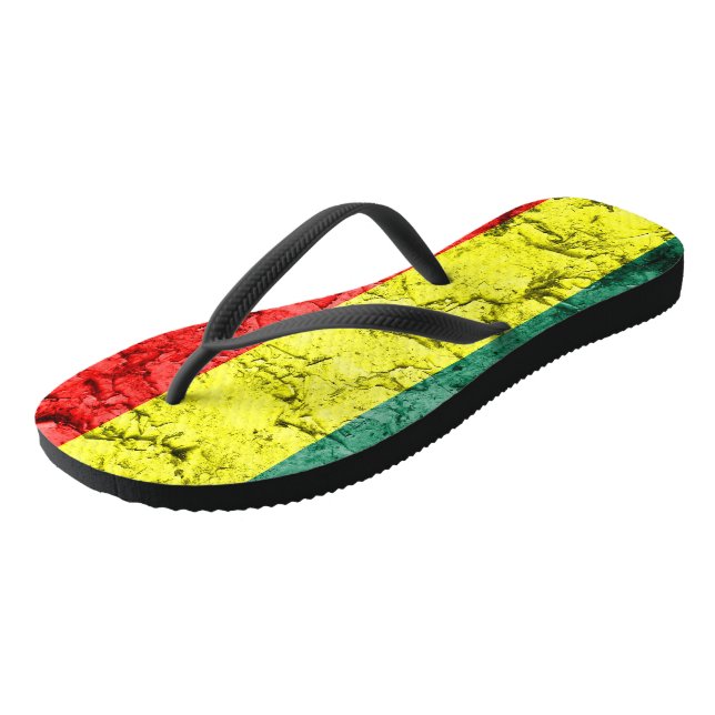 Tongs Drapeau vintage de reggae (Incliné)