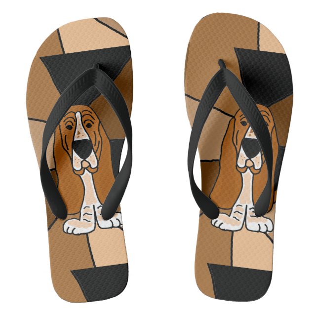 Tongs Drôle Basset Hound Puppy Dog Flip Flops (Semelle)