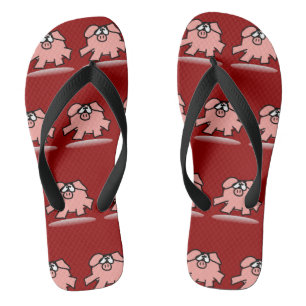 Tongs Drôle Cartoon Cochon Année Anniversaire Choisir la