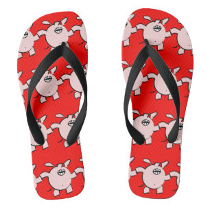 Tongs Drôle de 5 Cartoon Cochon Choisir la couleur Homme