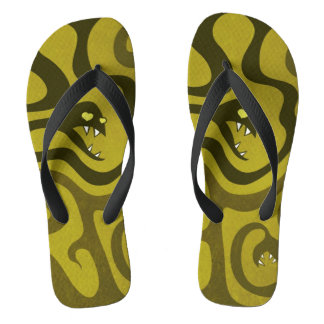 Tongs Drôle Serpents verts Goth