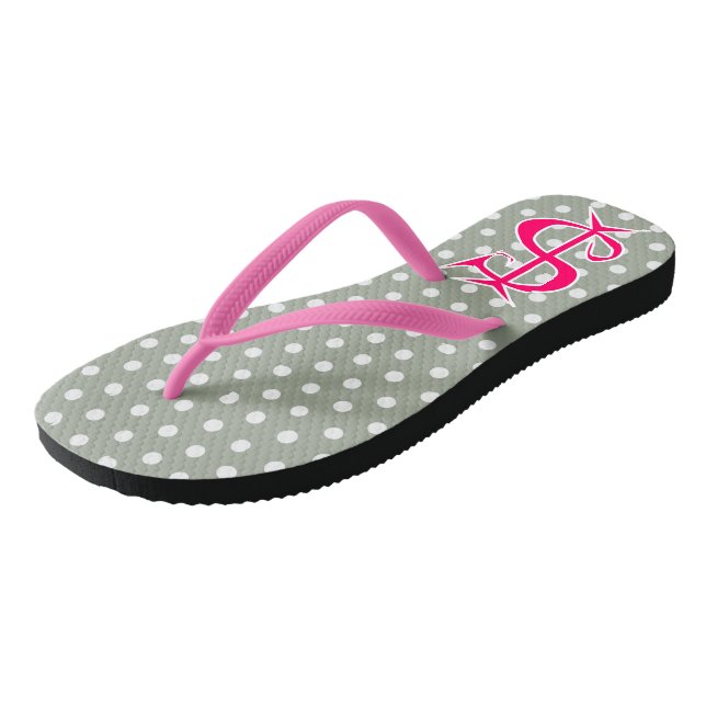 Tongs drôles signe dollar rose imprimé Flip Flops (Incliné)
