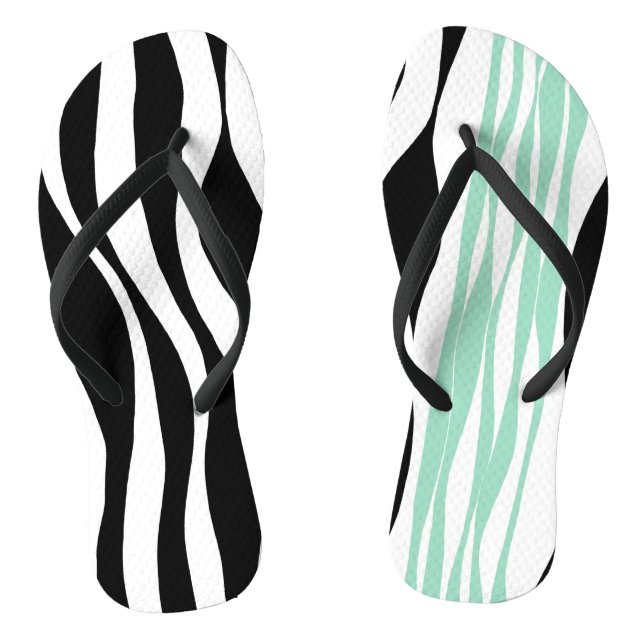 Tongs Ebb et flux - Mint vert, blanc et noir (Semelle)