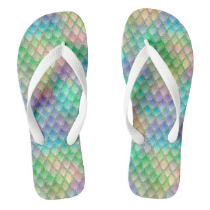 Tongs Écaille de Dragon Arc-en-ciel Pastel Brillante & P