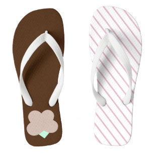 Tongs écotiques, brun et rose