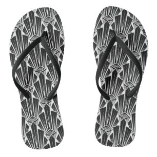 Tongs Élégant art sombre déco éléments géométriques abst